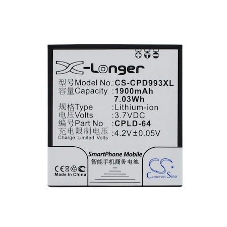 Bsc Preferred Coolpad 9930 W702 1900mAh Mobile Phone Replacement Battery CS-CPD993XL